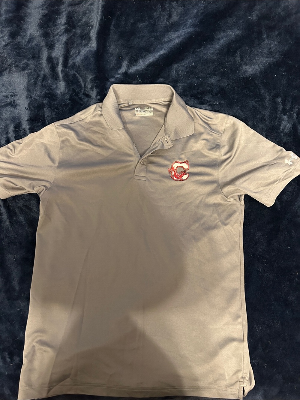 Under Armour Charcoal Polo with SUNY Cortland Logo Embroidered Crest